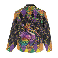 Pelican Mardi Gras Carnival Women Casual Shirt Fat Tuesday - Wonder Print Shop