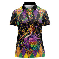 Pelican Mardi Gras Carnival Women Polo Shirt Fat Tuesday - Wonder Print Shop