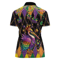 Pelican Mardi Gras Carnival Women Polo Shirt Fat Tuesday - Wonder Print Shop