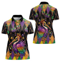 Pelican Mardi Gras Carnival Women Polo Shirt Fat Tuesday - Wonder Print Shop