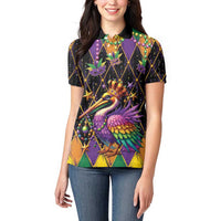 Pelican Mardi Gras Carnival Women Polo Shirt Fat Tuesday - Wonder Print Shop