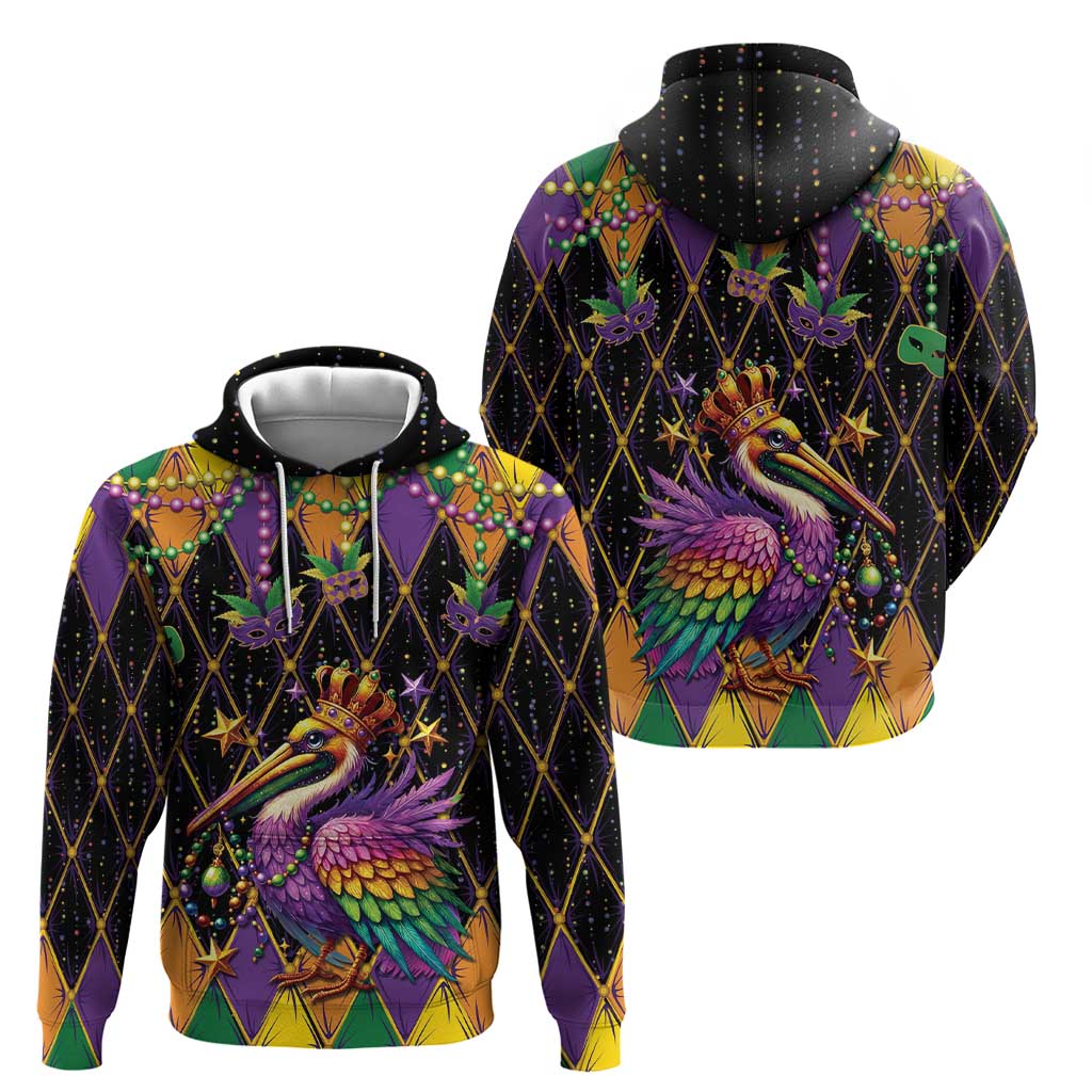 Pelican Mardi Gras Carnival Zip Hoodie Fat Tuesday - Wonder Print Shop