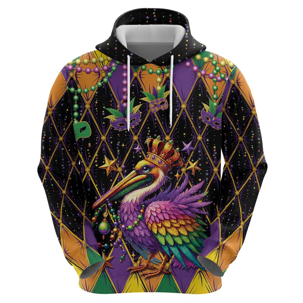Pelican Mardi Gras Carnival Zip Hoodie Fat Tuesday - Wonder Print Shop