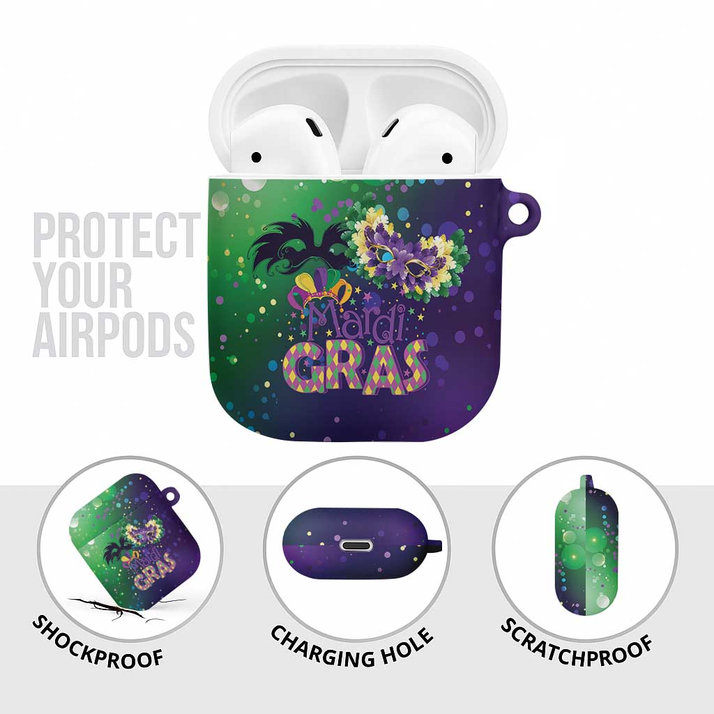 Mardi Gras Masquerade Mask AirPods Case NOLA Vibe - Wonder Print Shop