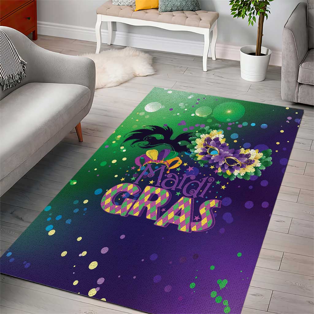 Mardi Gras Masquerade Mask Area Rug NOLA Vibe - Wonder Print Shop