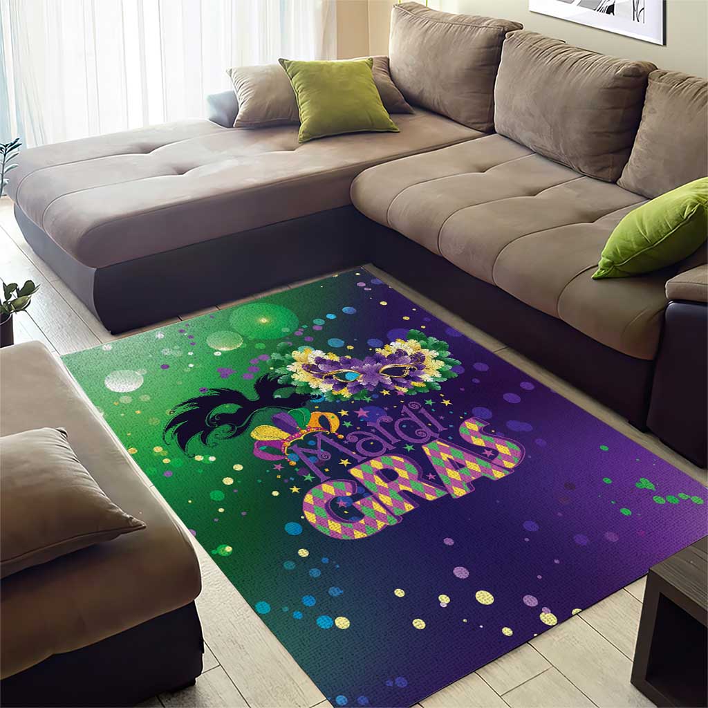 Mardi Gras Masquerade Mask Area Rug NOLA Vibe - Wonder Print Shop