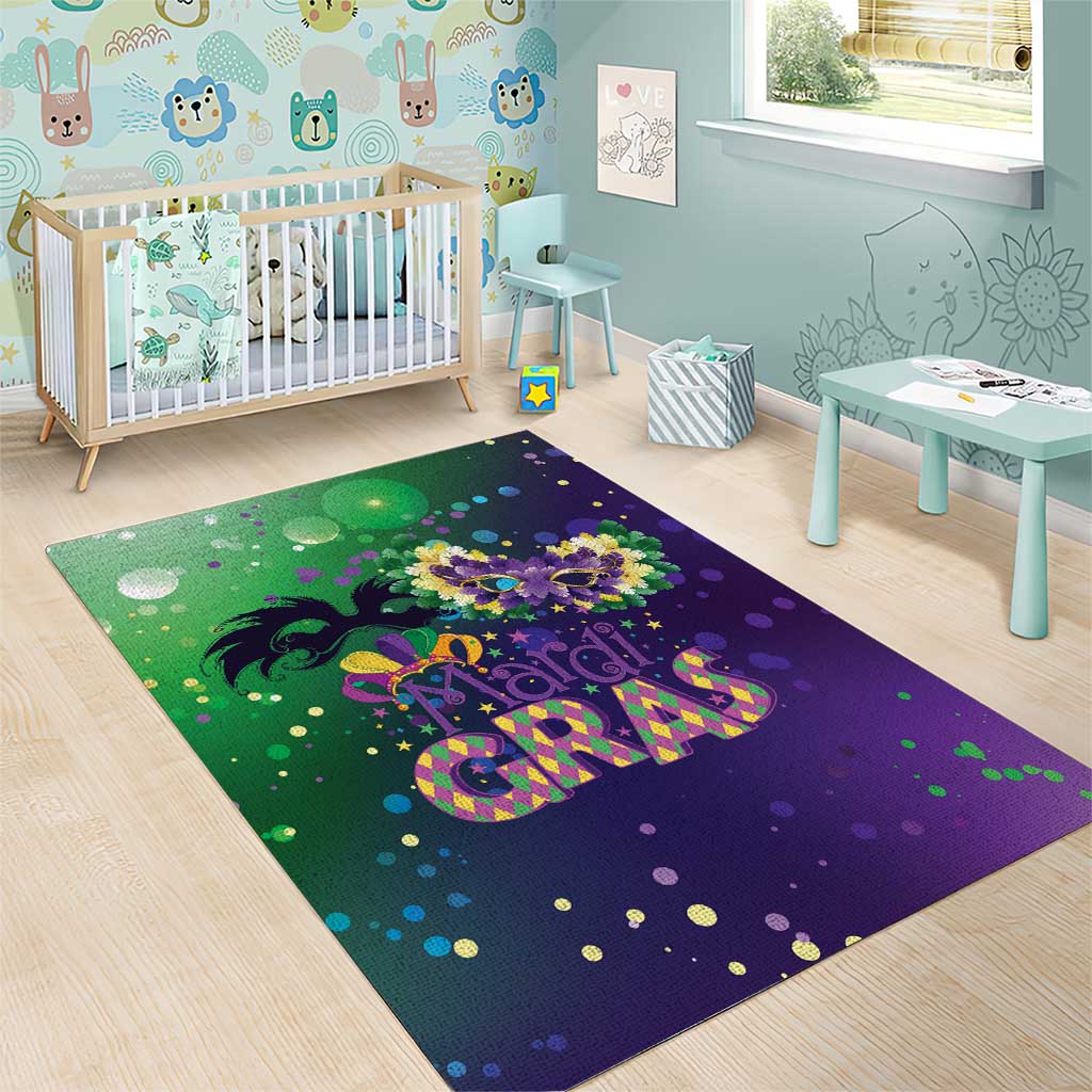 Mardi Gras Masquerade Mask Area Rug NOLA Vibe - Wonder Print Shop