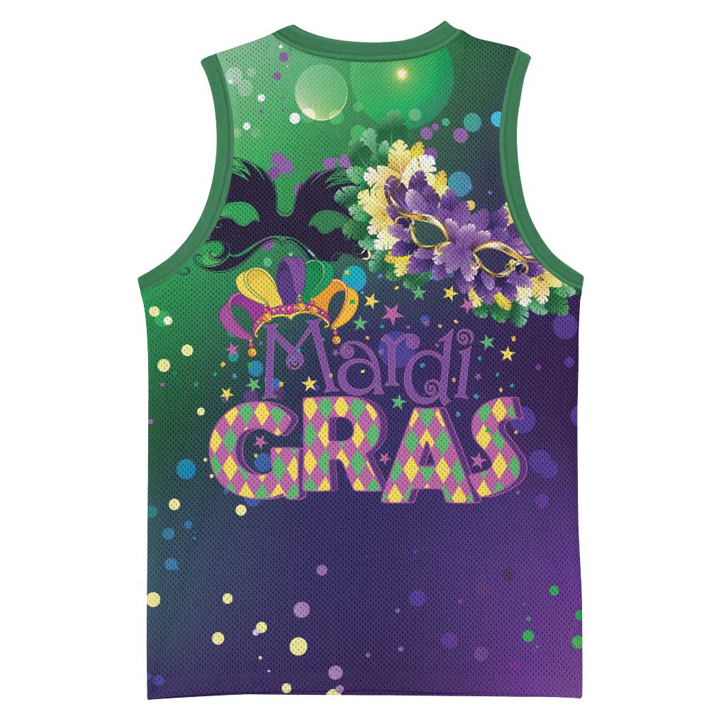 Mardi Gras Masquerade Mask Basketball Jersey NOLA Vibe - Wonder Print Shop
