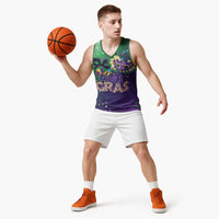 Mardi Gras Masquerade Mask Basketball Jersey NOLA Vibe - Wonder Print Shop