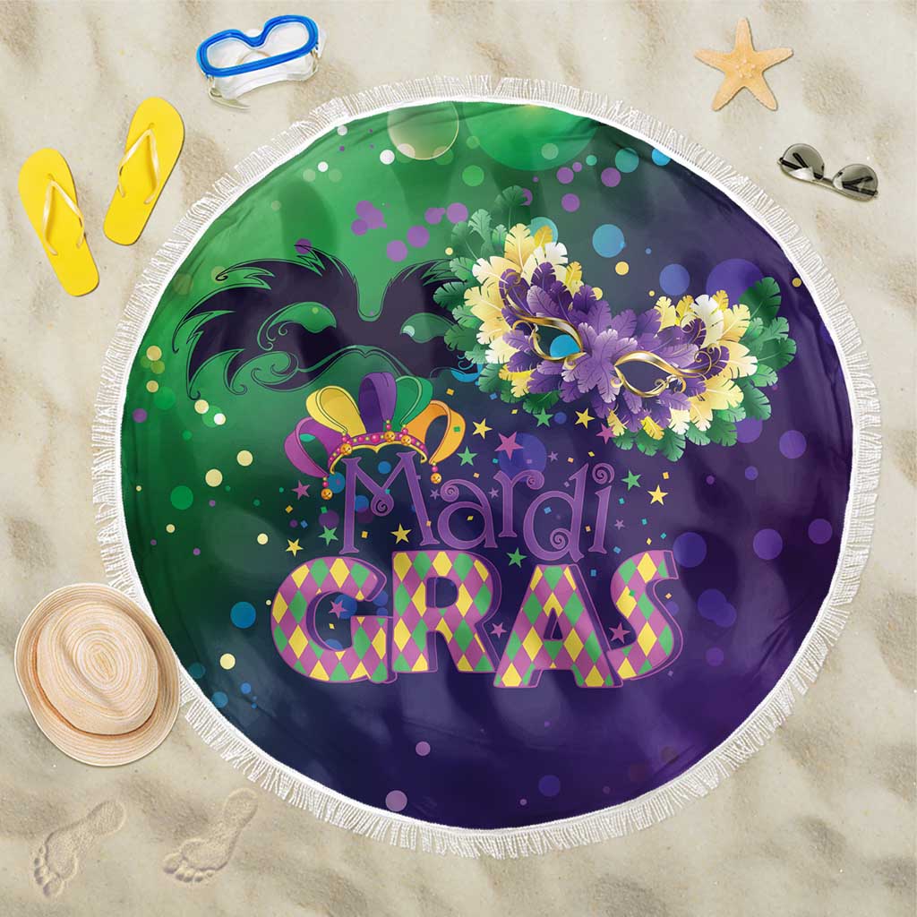 Mardi Gras Masquerade Mask Beach Blanket NOLA Vibe - Wonder Print Shop
