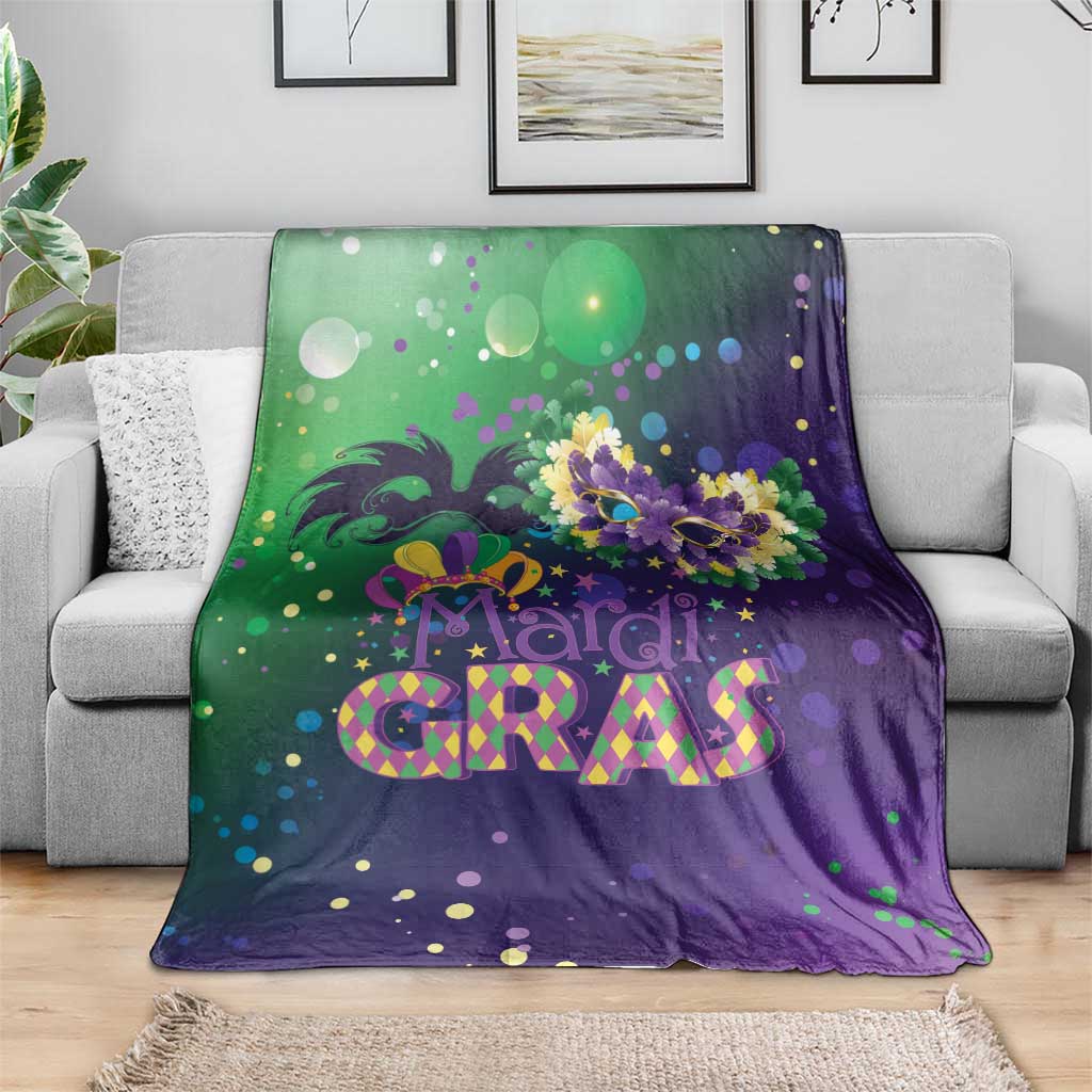 Mardi Gras Masquerade Mask Blanket NOLA Vibe - Wonder Print Shop
