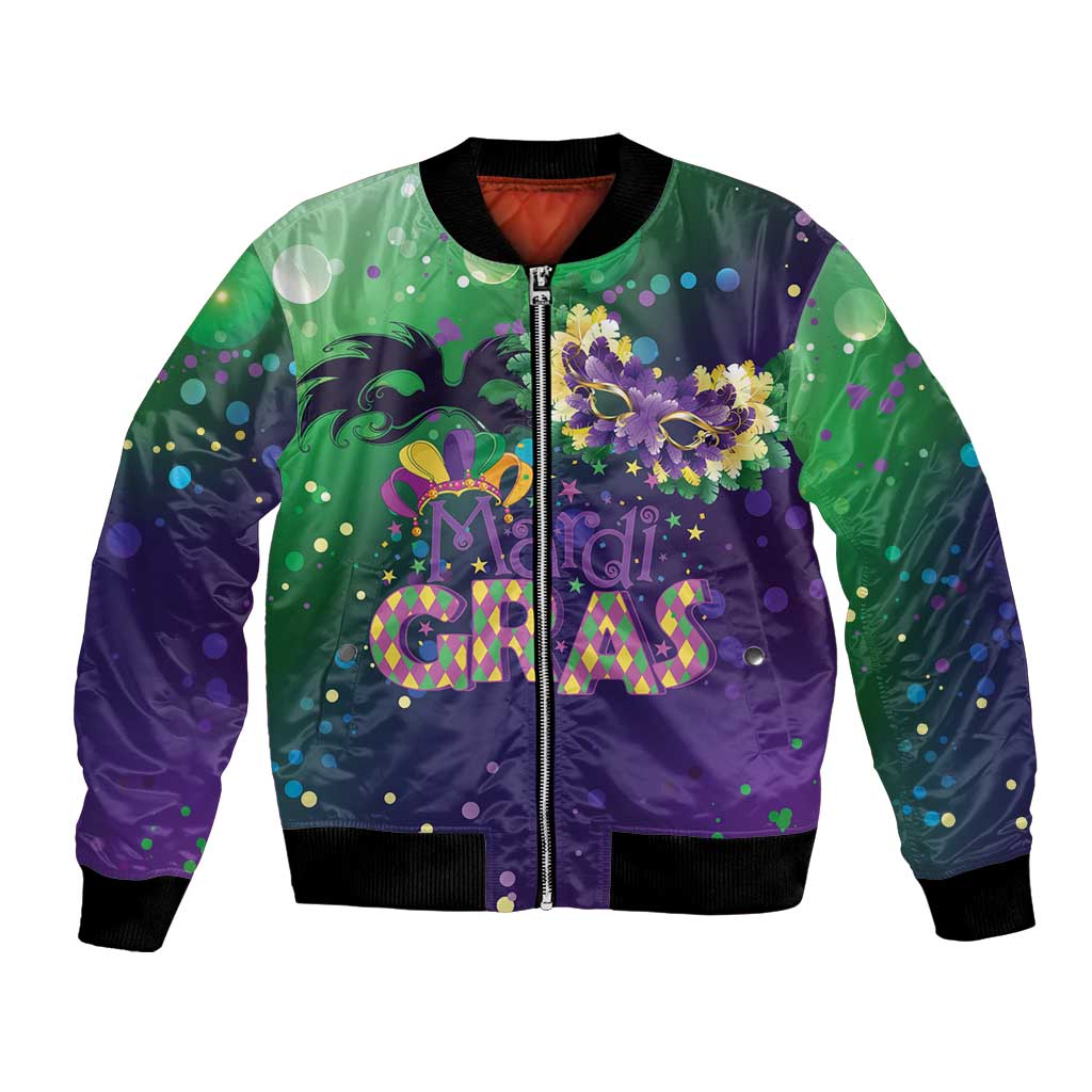 Mardi Gras Masquerade Mask Bomber Jacket NOLA Vibe - Wonder Print Shop