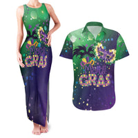 Mardi Gras Masquerade Mask Couples Matching Tank Maxi Dress and Hawaiian Shirt NOLA Vibe - Wonder Print Shop