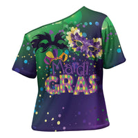 Mardi Gras Masquerade Mask Cross Shoulder Shirt NOLA Vibe - Wonder Print Shop