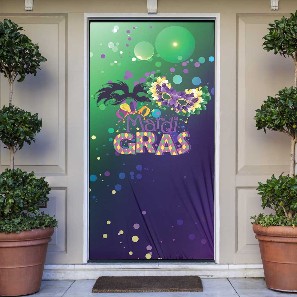 Mardi Gras Masquerade Mask Door Cover NOLA Vibe - Wonder Print Shop