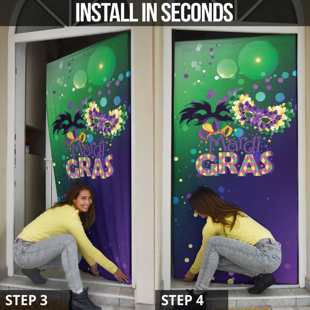 Mardi Gras Masquerade Mask Door Cover NOLA Vibe - Wonder Print Shop