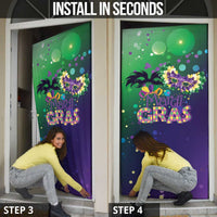 Mardi Gras Masquerade Mask Door Cover NOLA Vibe - Wonder Print Shop