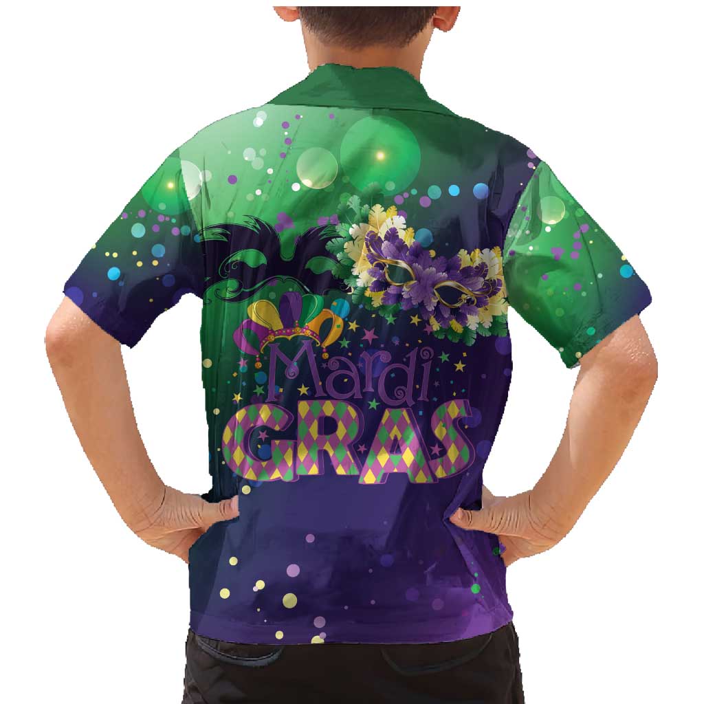 Mardi Gras Masquerade Mask Family Matching Mermaid Dress and Hawaiian Shirt NOLA Vibe - Wonder Print Shop