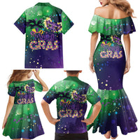 Mardi Gras Masquerade Mask Family Matching Mermaid Dress and Hawaiian Shirt NOLA Vibe - Wonder Print Shop