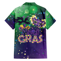 Mardi Gras Masquerade Mask Family Matching Off The Shoulder Long Sleeve Dress and Hawaiian Shirt NOLA Vibe - Wonder Print Shop