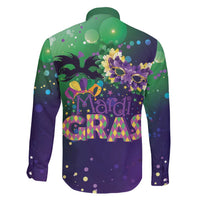 Mardi Gras Masquerade Mask Family Matching Off Shoulder Maxi Dress and Hawaiian Shirt NOLA Vibe - Wonder Print Shop