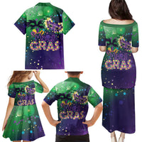 Mardi Gras Masquerade Mask Family Matching Puletasi and Hawaiian Shirt NOLA Vibe - Wonder Print Shop