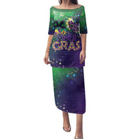 Mardi Gras Masquerade Mask Family Matching Puletasi and Hawaiian Shirt NOLA Vibe - Wonder Print Shop