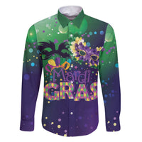 Mardi Gras Masquerade Mask Family Matching Short Sleeve Bodycon Dress and Hawaiian Shirt NOLA Vibe - Wonder Print Shop