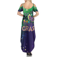 Mardi Gras Masquerade Mask Family Matching Summer Maxi Dress and Hawaiian Shirt NOLA Vibe - Wonder Print Shop
