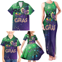 Mardi Gras Masquerade Mask Family Matching Tank Maxi Dress and Hawaiian Shirt NOLA Vibe - Wonder Print Shop