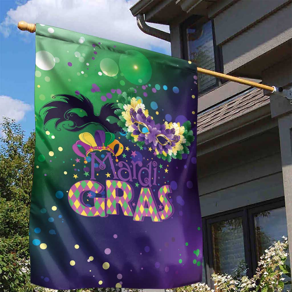 Mardi Gras Masquerade Mask Garden Flag NOLA Vibe - Wonder Print Shop