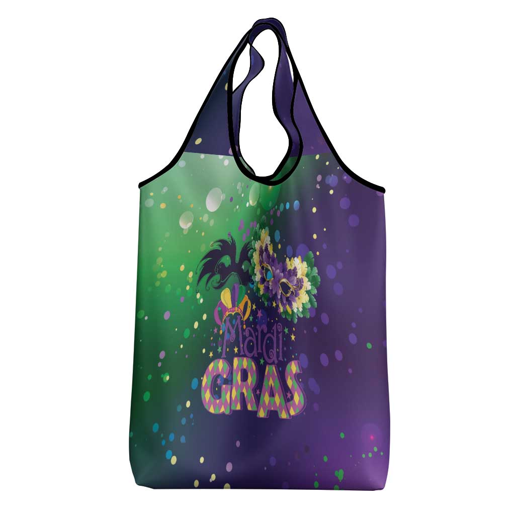 Mardi Gras Masquerade Mask Grocery Bag NOLA Vibe - Wonder Print Shop