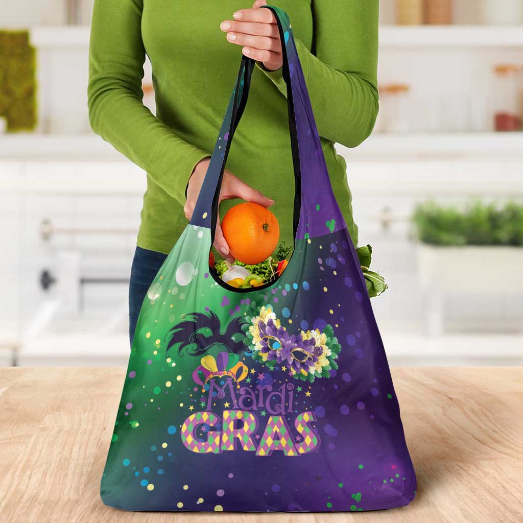 Mardi Gras Masquerade Mask Grocery Bag NOLA Vibe - Wonder Print Shop