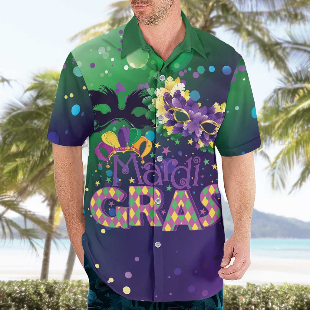 Mardi Gras Masquerade Mask Hawaiian Shirt NOLA Vibe - Wonder Print Shop