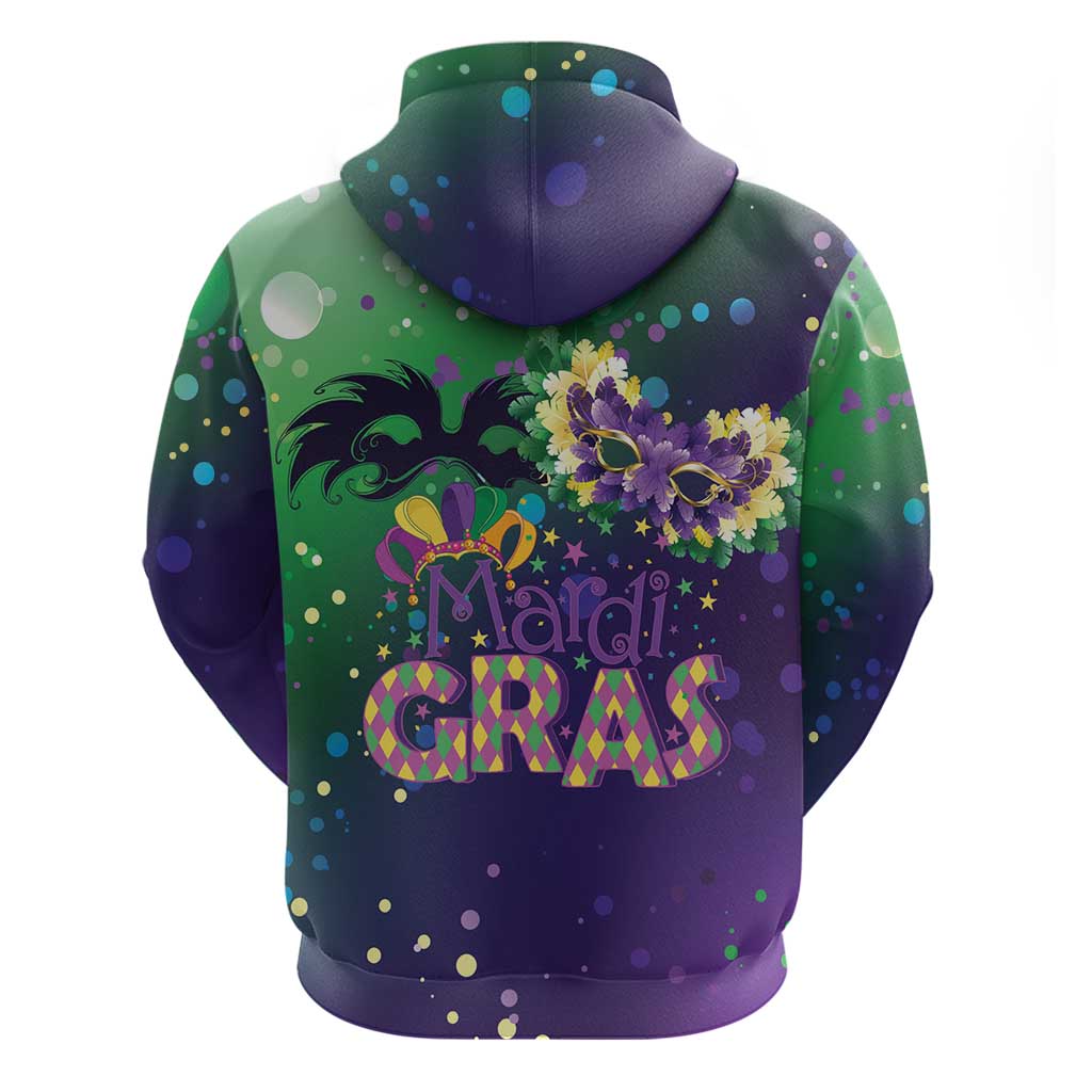 Mardi Gras Masquerade Mask Hoodie NOLA Vibe - Wonder Print Shop