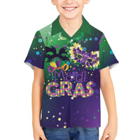 Mardi Gras Masquerade Mask Kid Hawaiian Shirt NOLA Vibe - Wonder Print Shop