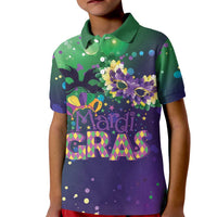 Mardi Gras Masquerade Mask Kid Polo Shirt NOLA Vibe - Wonder Print Shop