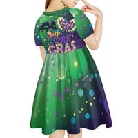 Mardi Gras Masquerade Mask Kid Short Sleeve Dress NOLA Vibe - Wonder Print Shop