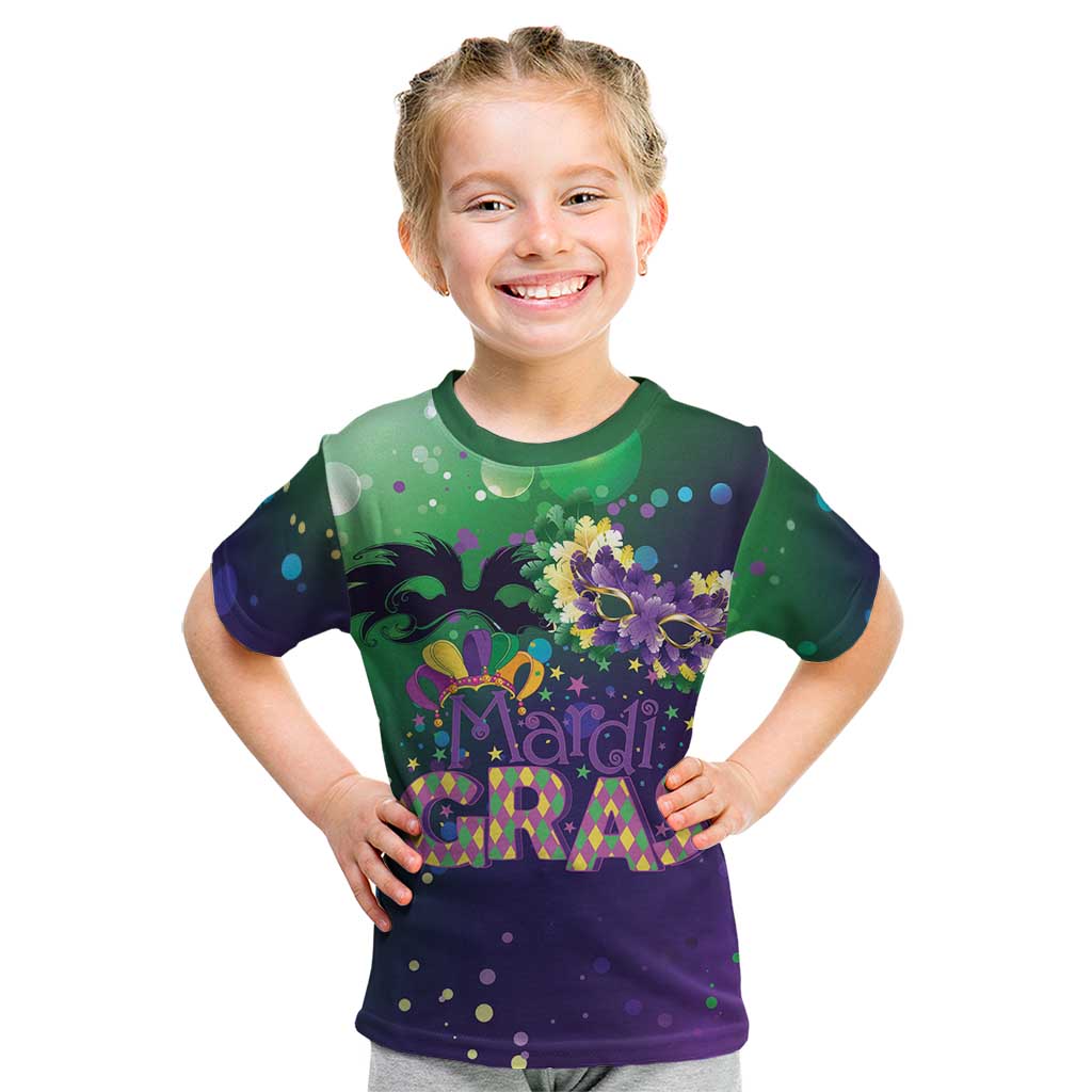 Mardi Gras Masquerade Mask Kid T Shirt NOLA Vibe - Wonder Print Shop