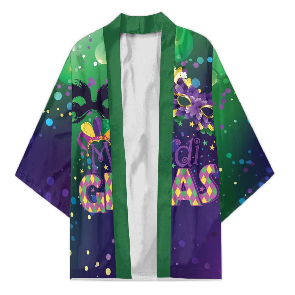 Mardi Gras Masquerade Mask Kimono NOLA Vibe - Wonder Print Shop