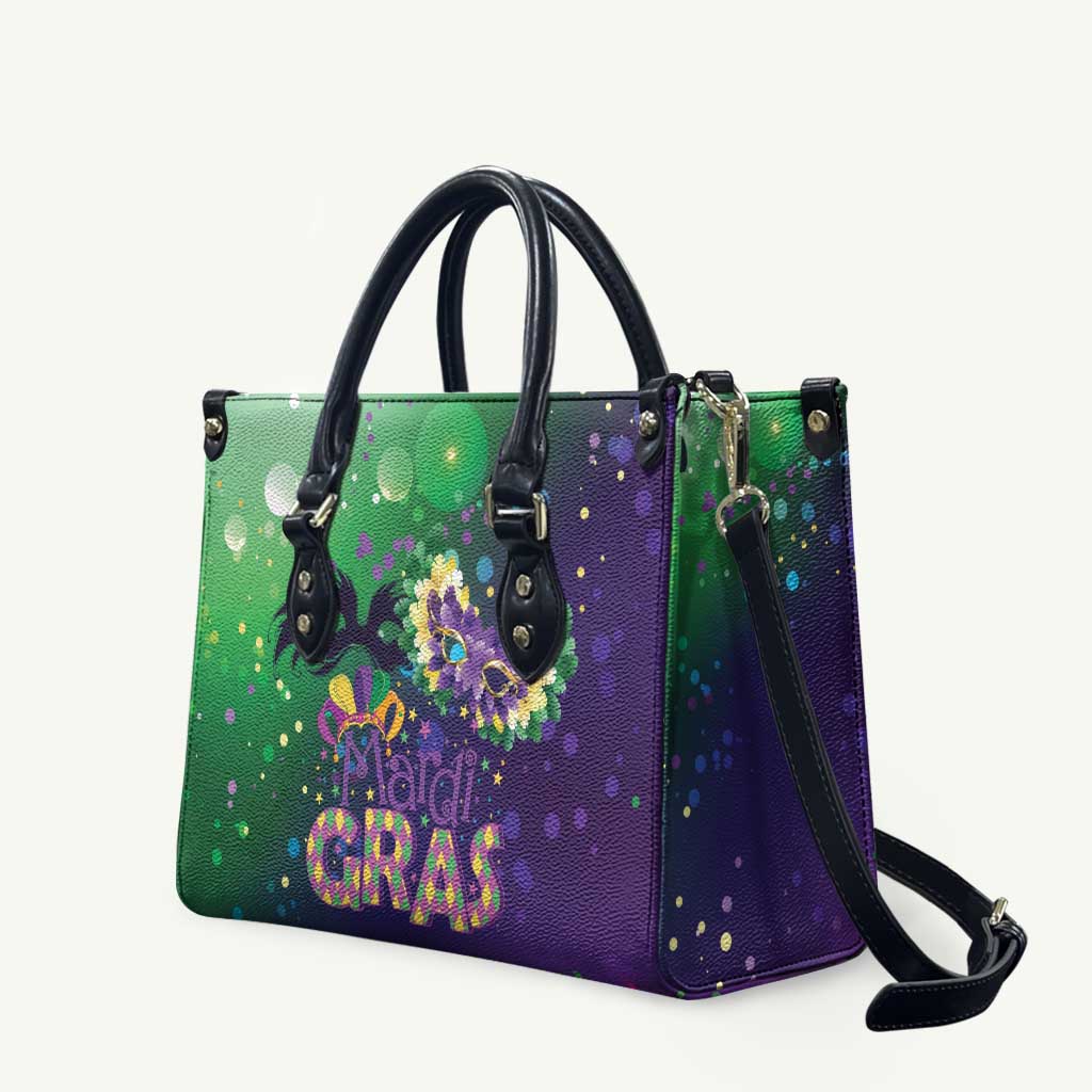 Mardi Gras Masquerade Mask Leather Bag NOLA Vibe - Wonder Print Shop