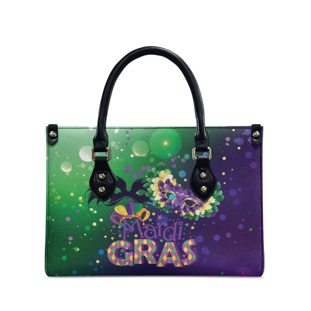 Mardi Gras Masquerade Mask Leather Bag NOLA Vibe - Wonder Print Shop