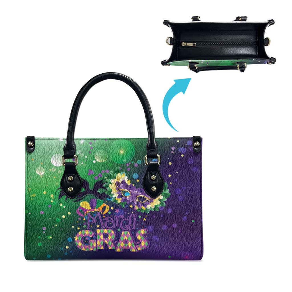 Mardi Gras Masquerade Mask Leather Bag NOLA Vibe - Wonder Print Shop