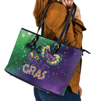 Mardi Gras Masquerade Mask Leather Tote Bag NOLA Vibe - Wonder Print Shop