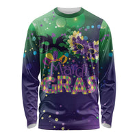 Mardi Gras Masquerade Mask Long Sleeve Shirt NOLA Vibe - Wonder Print Shop