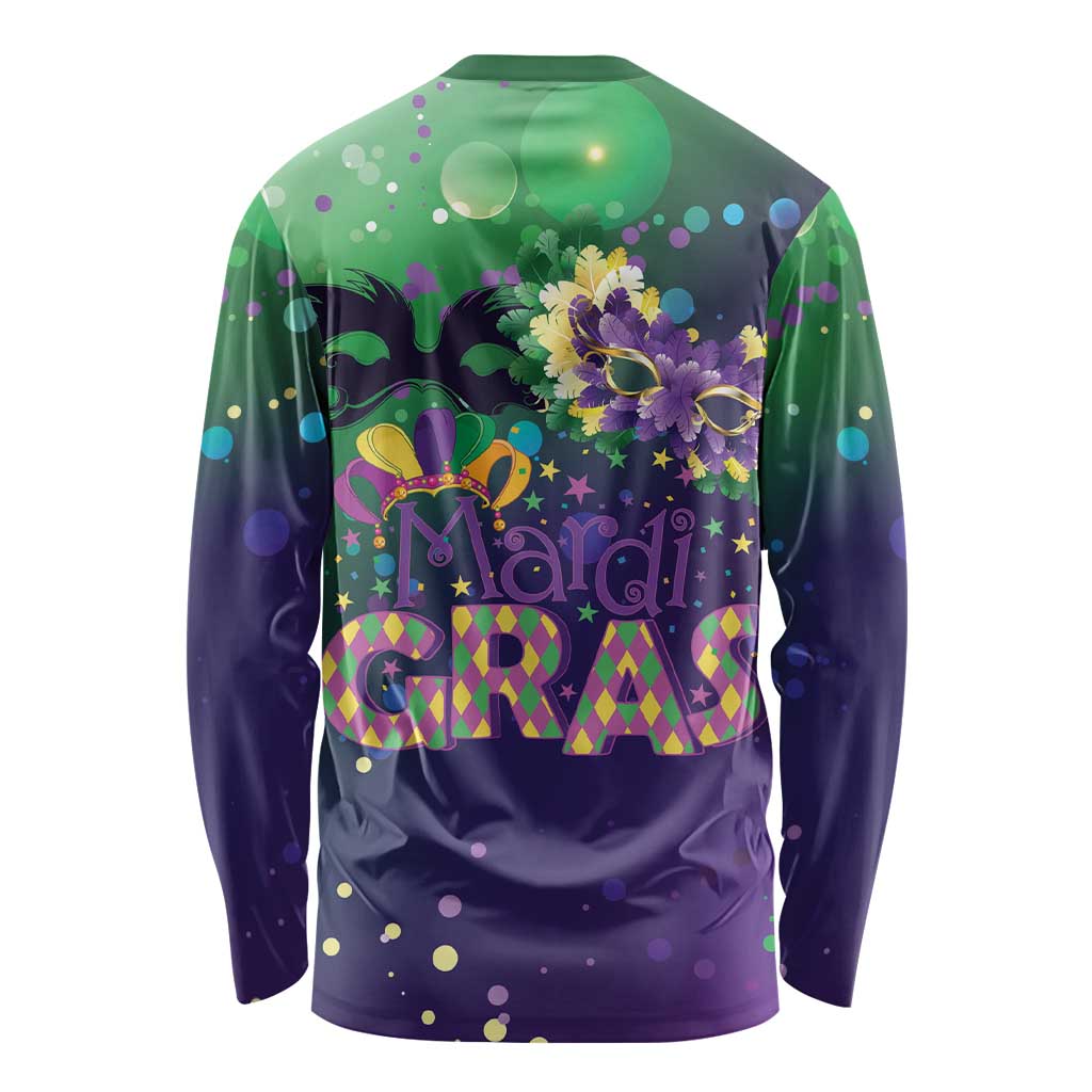 Mardi Gras Masquerade Mask Long Sleeve Shirt NOLA Vibe - Wonder Print Shop
