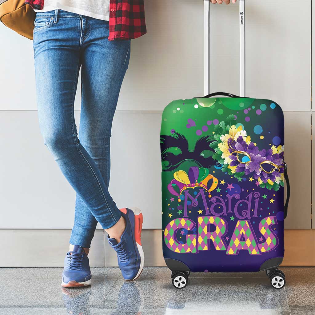 Mardi Gras Masquerade Mask Luggage Cover NOLA Vibe - Wonder Print Shop