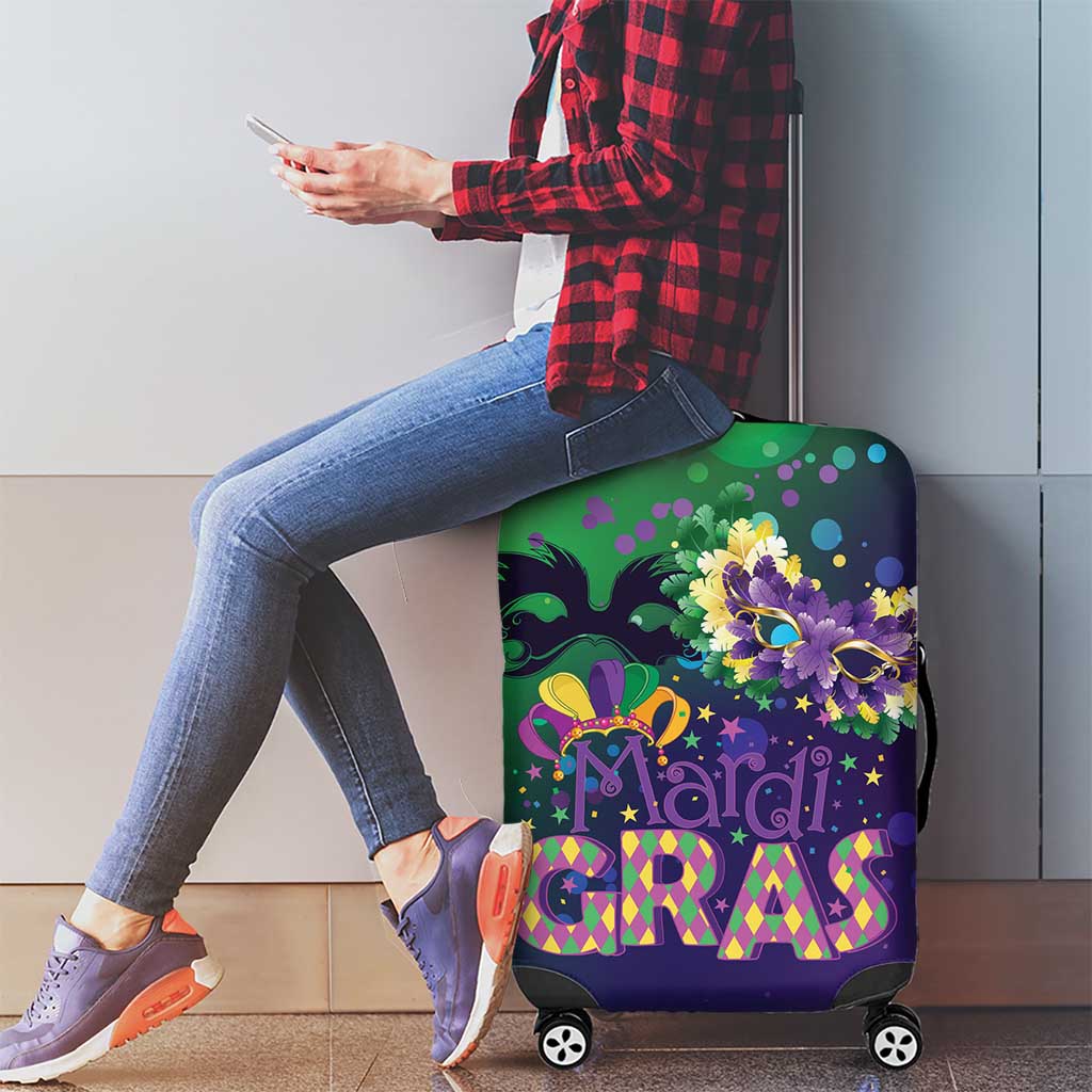 Mardi Gras Masquerade Mask Luggage Cover NOLA Vibe - Wonder Print Shop