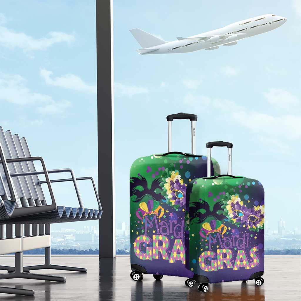 Mardi Gras Masquerade Mask Luggage Cover NOLA Vibe - Wonder Print Shop