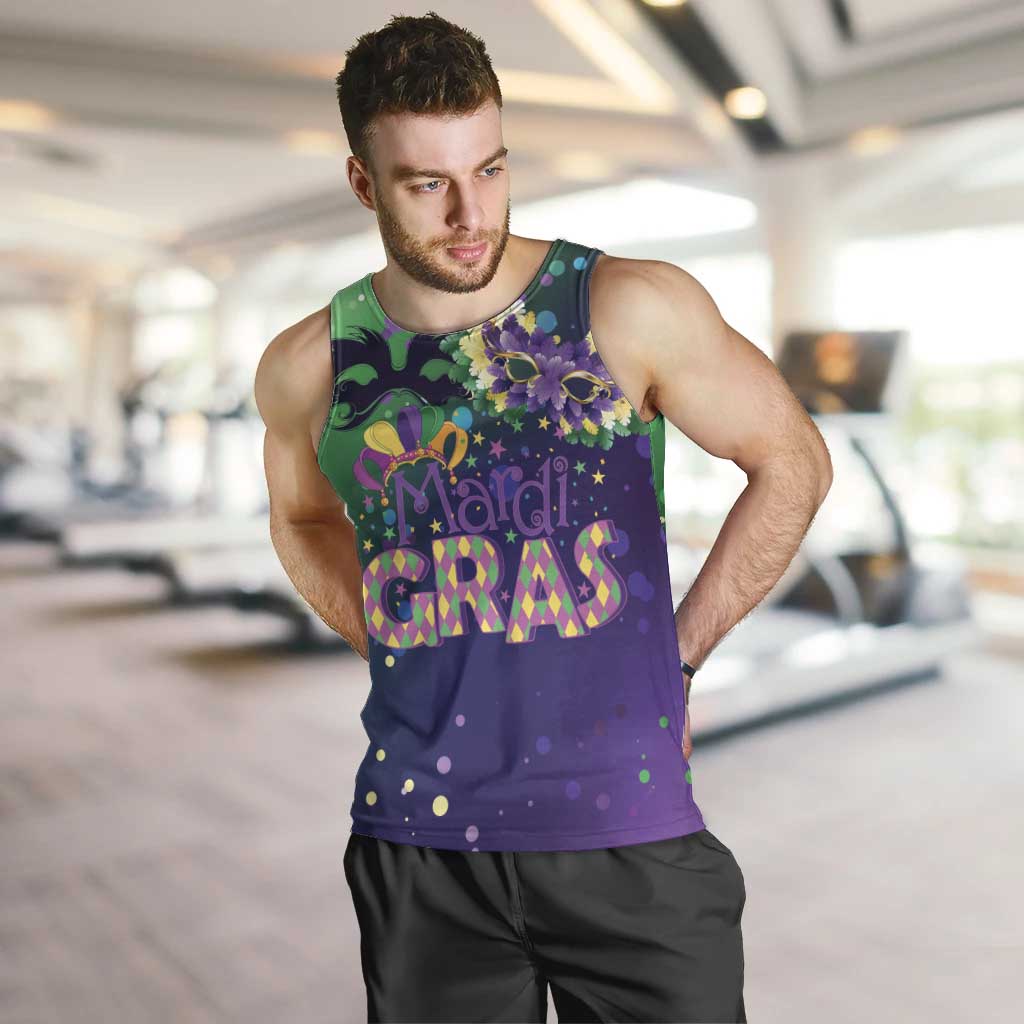 Mardi Gras Masquerade Mask Men Tank Top NOLA Vibe - Wonder Print Shop